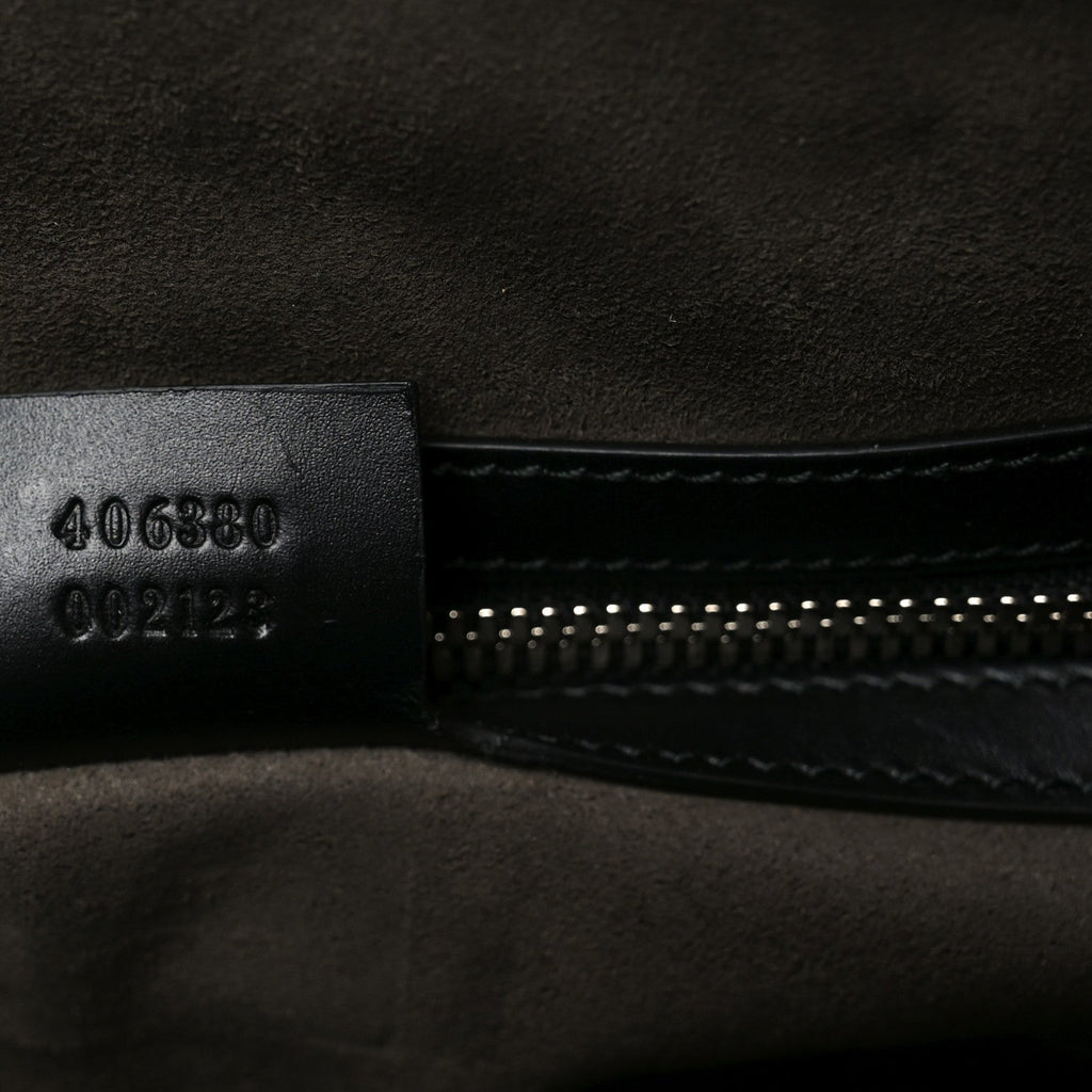 GG Supreme Monogram Selleria Calfskin Medium Duffle Beige Ebony Black
