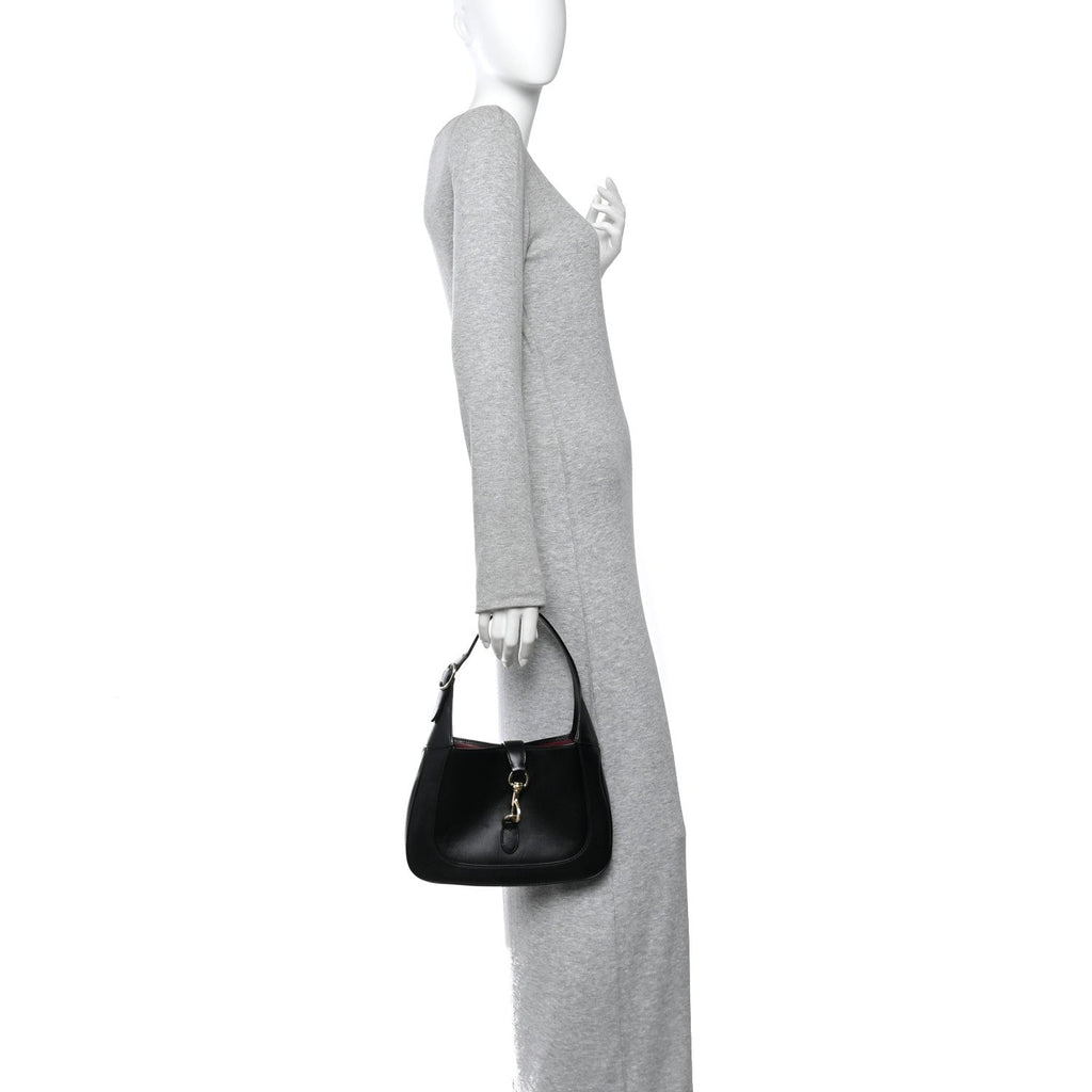 Calfskin Small Jackie Shoulder Bag Black