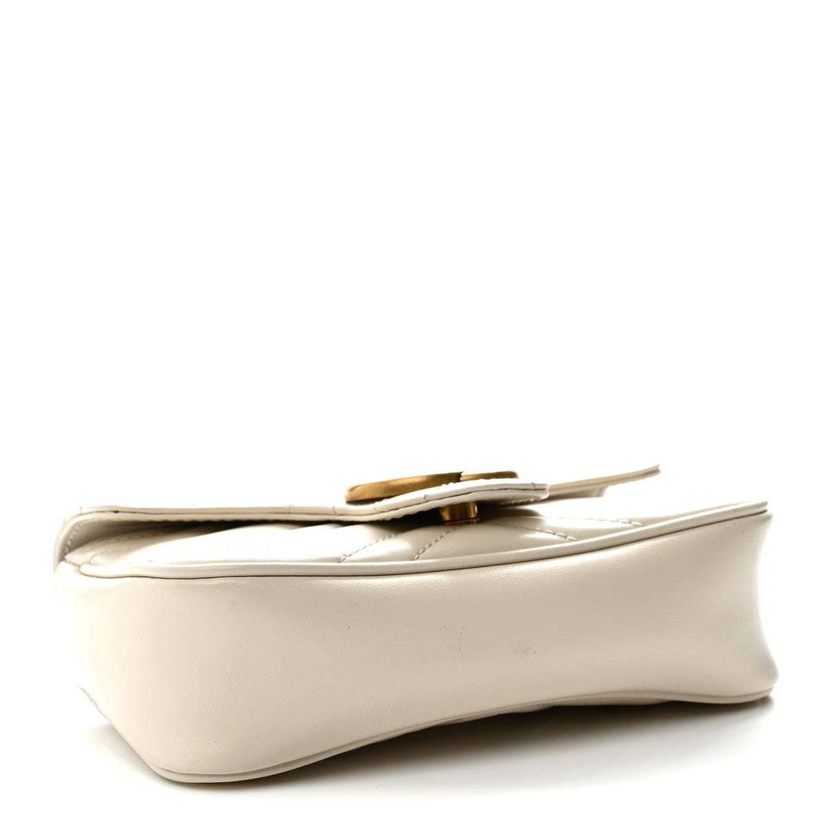 Calfskin Matelasse Super Mini GG Marmont Shoulder Bag White