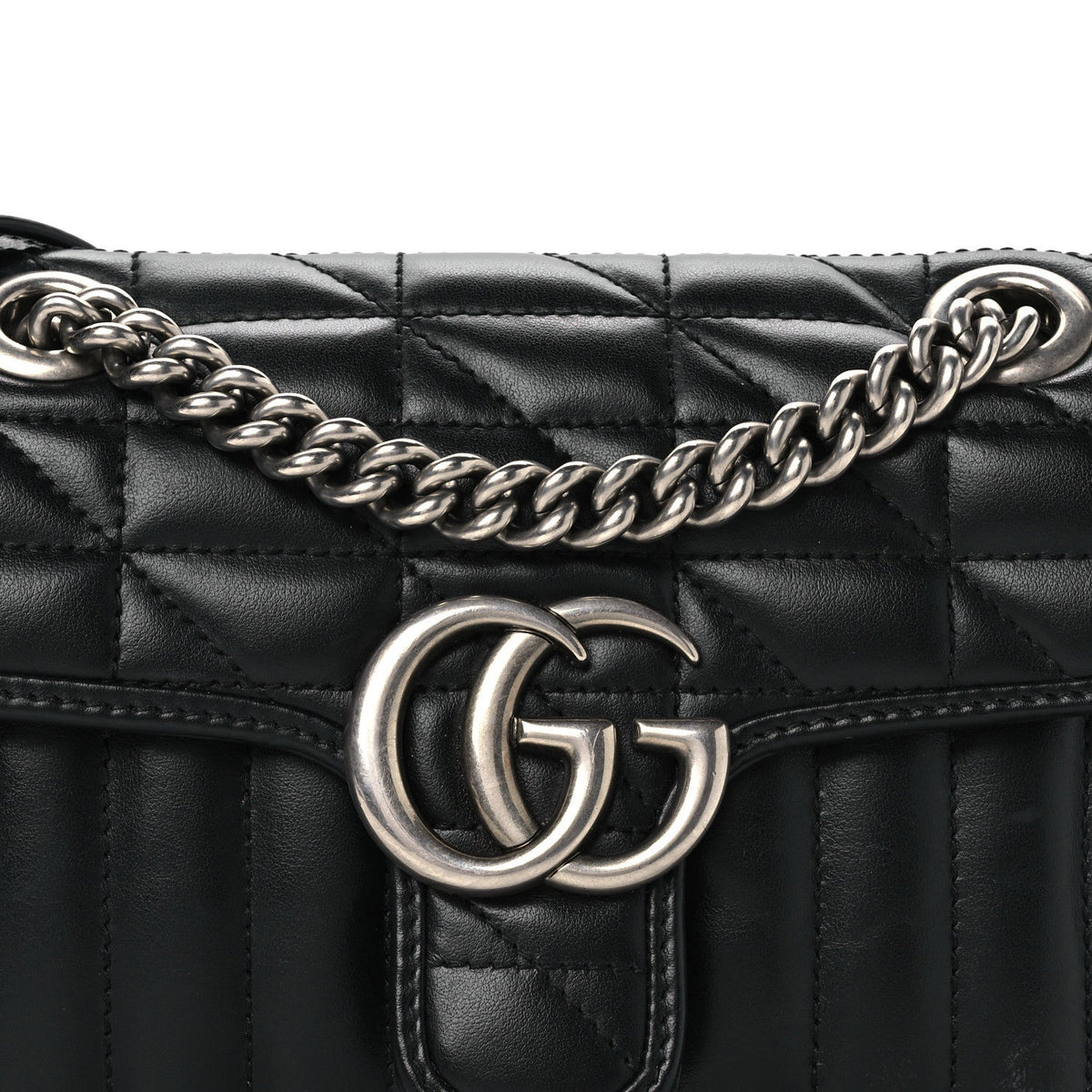 Calfskin Matelasse Aria Mini GG Marmont Shoulder Bag Black