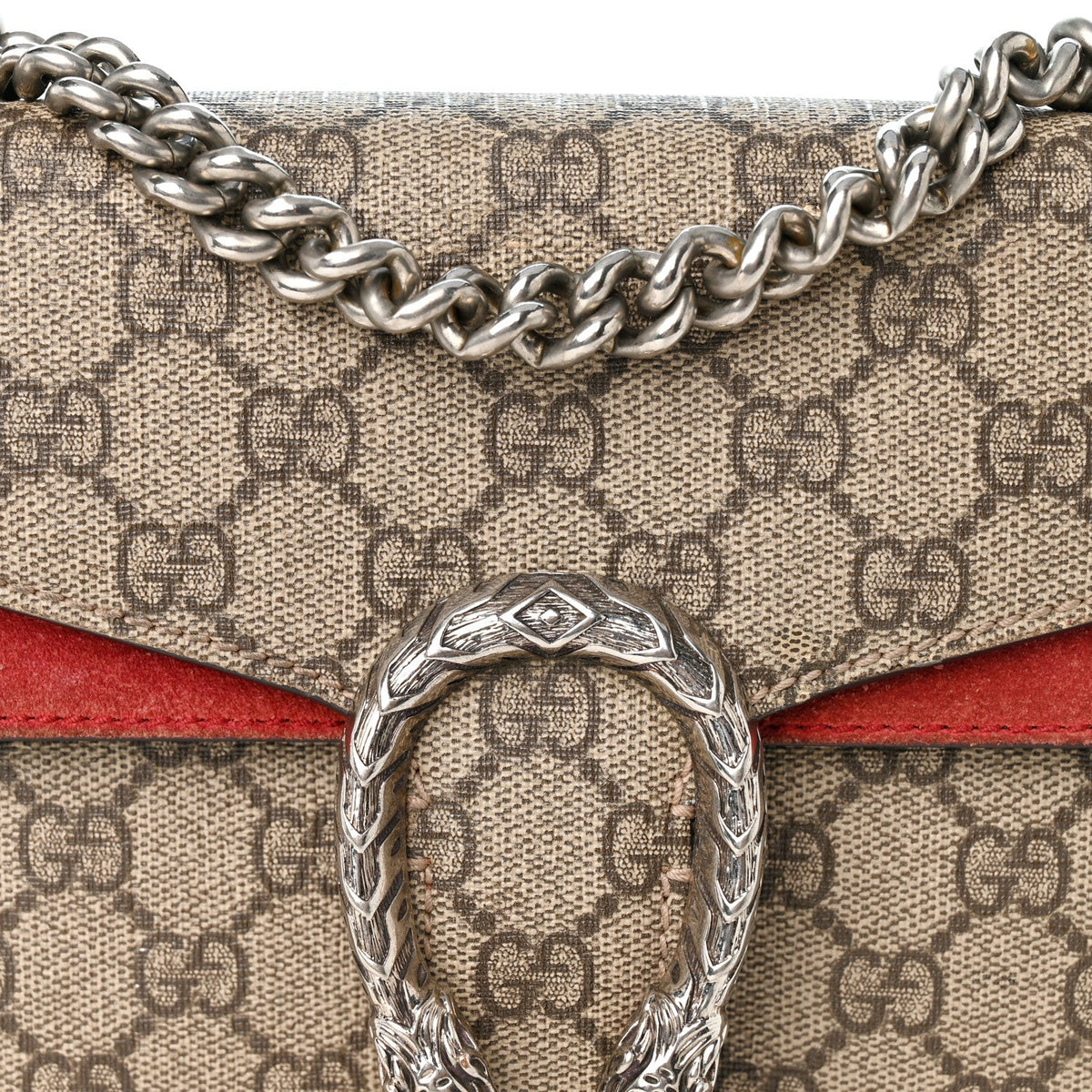 GG Supreme Monogram Mini Dionysus Shoulder Bag Hibiscus Red