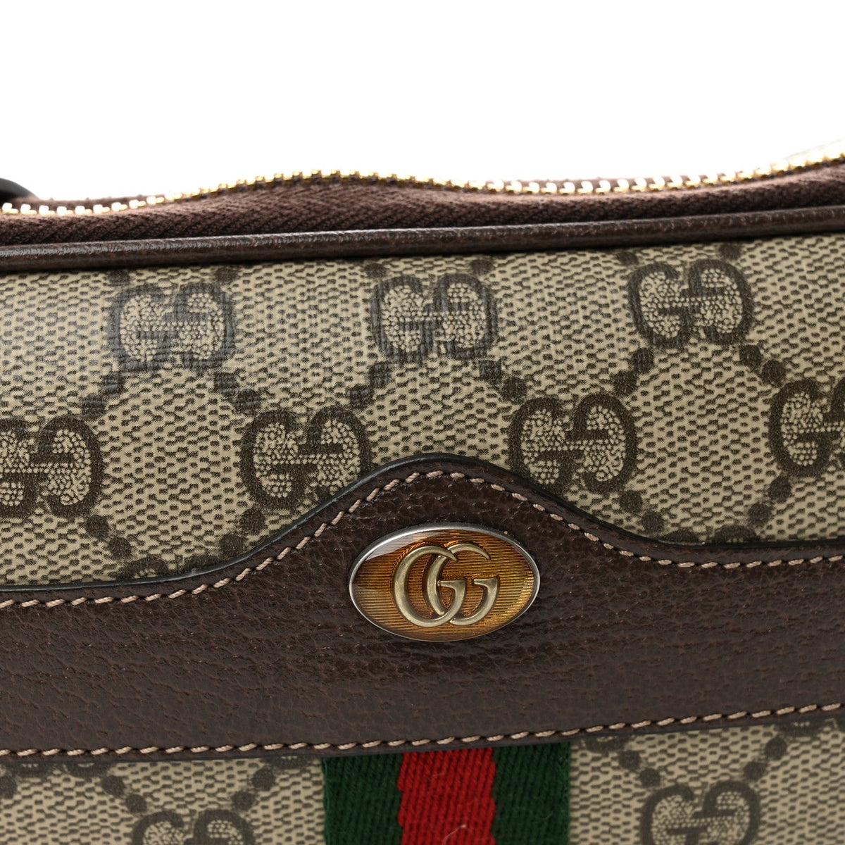 GG Supreme Monogram Web Mini Ophidia GG Bag Brown
