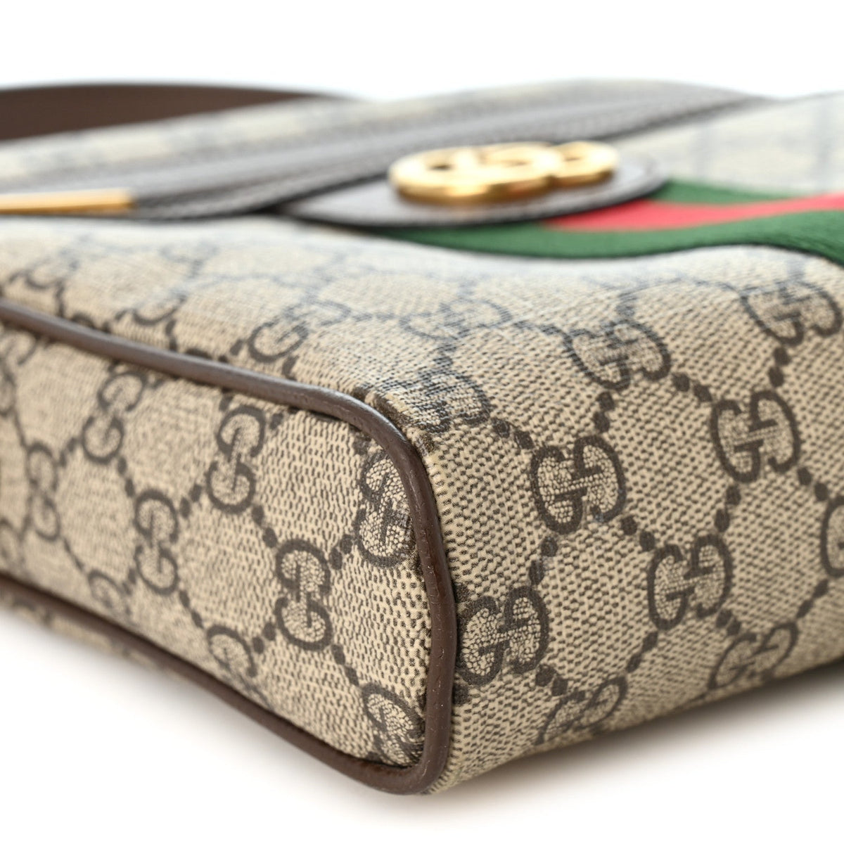 GG Supreme Monogram Web Small Ophidia Messenger Bag Brown