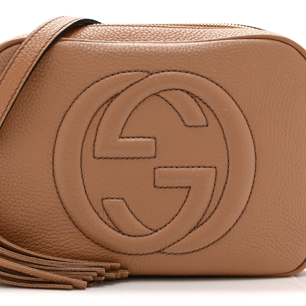Pebbled Calfskin Small Soho Disco Bag Camelia