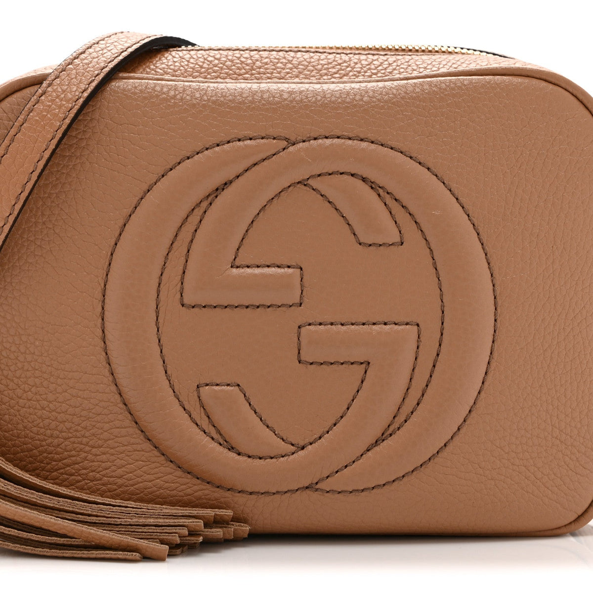 Pebbled Calfskin Small Soho Disco Bag Camelia