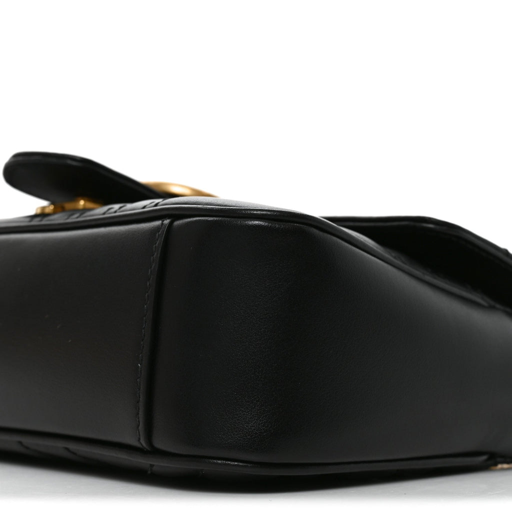 Calfskin Matelasse Mini GG Marmont Shoulder Bag Black