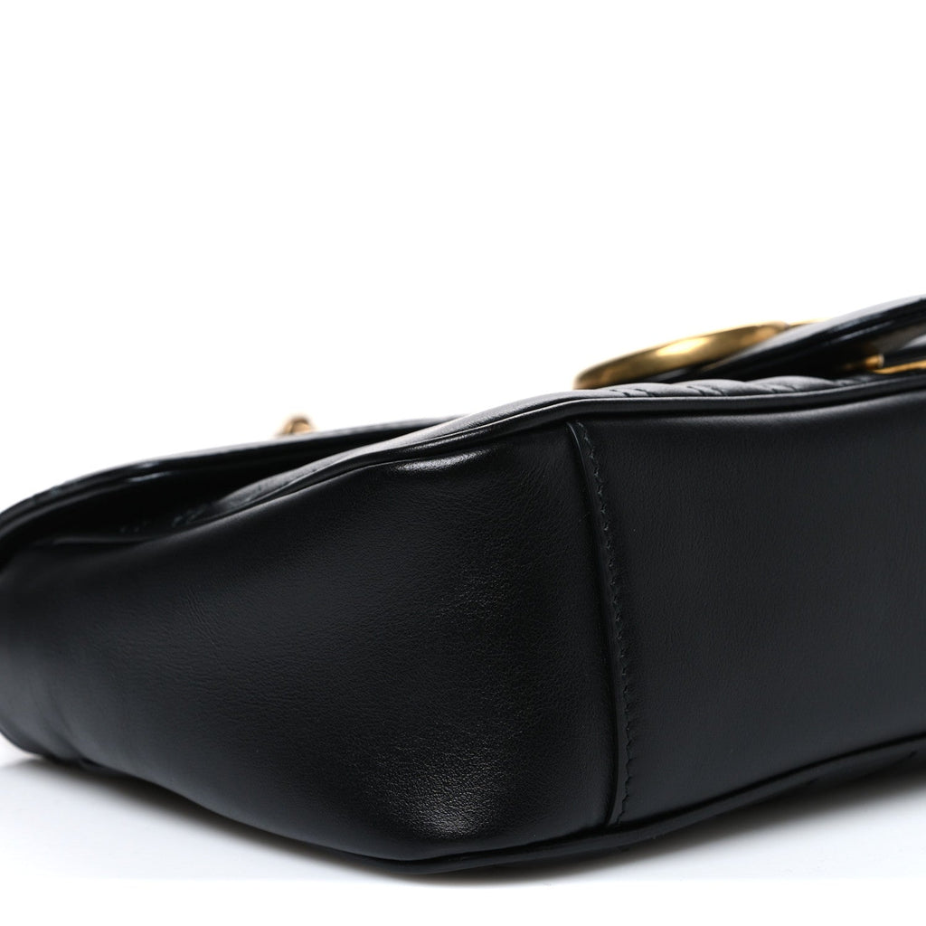 Calfskin Matelasse Small GG Marmont Shoulder Bag Black