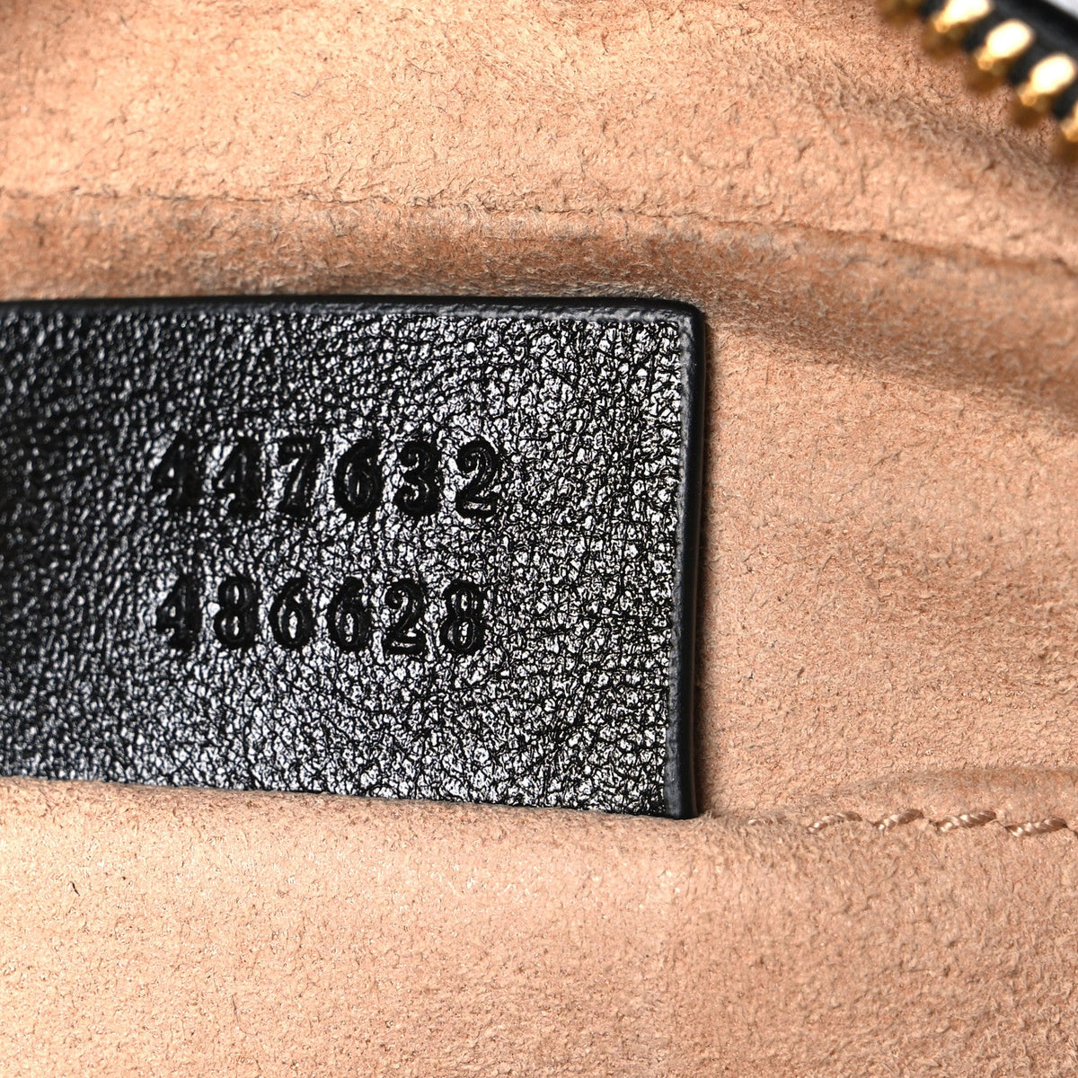 Monogram Matelasse Diagonal Small GG Marmont Chain Shoulder Bag Beige Black