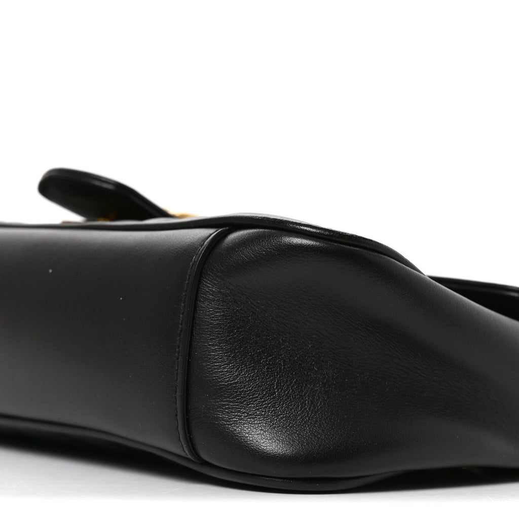 Calfskin Matelasse Small GG Marmont Shoulder Bag Black