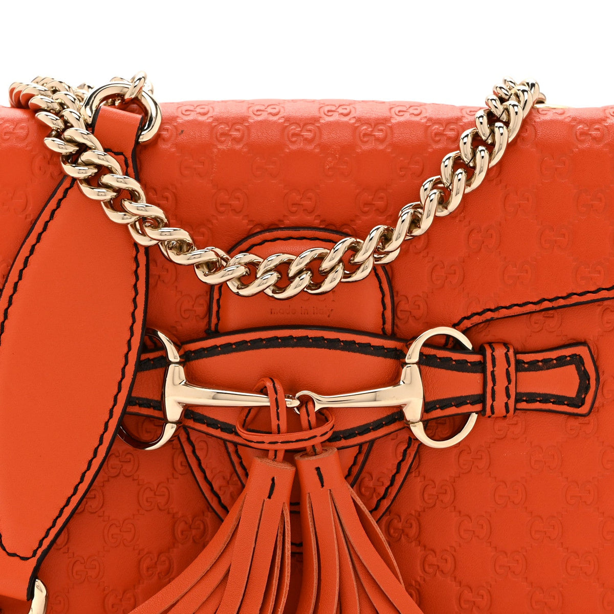 Soft Microguccissima Mini Emily Chain Shoulder Bag Sun Orange