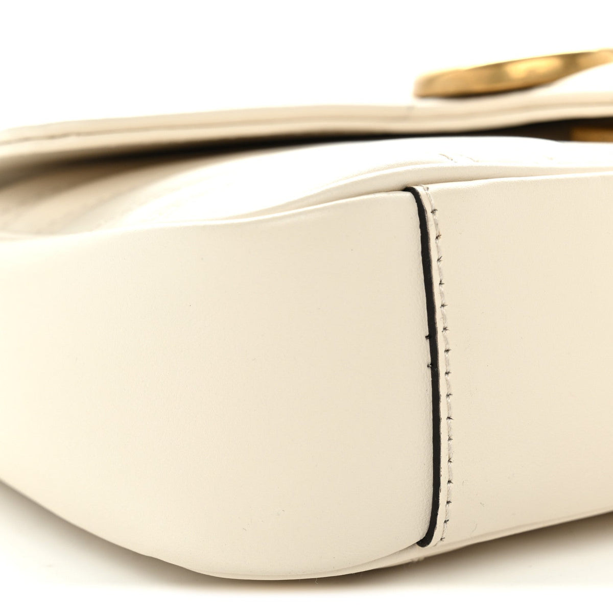 Calfskin Matelasse Mini GG Marmont Shoulder Bag White