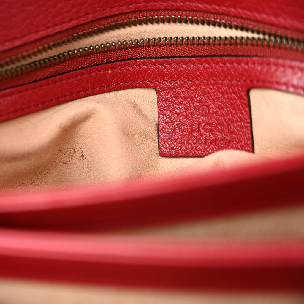 GG Supreme Monogram Medium Queen Margaret Shoulder Bag Red
