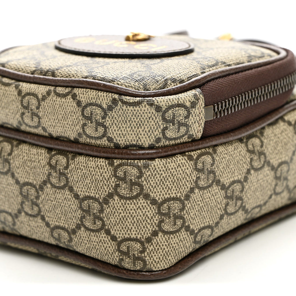 GG Supreme Monogram Mini Neo Vintage Double Zip Messenger Bag Beige New Acero Crop
