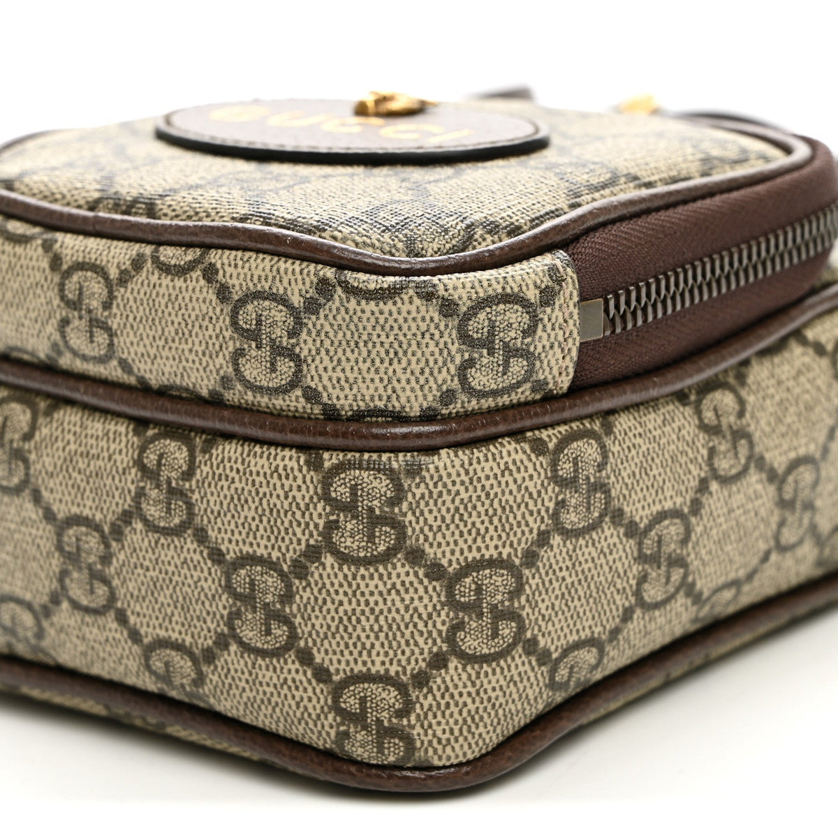 GG Supreme Monogram Mini Neo Vintage Double Zip Messenger Bag Beige New Acero Crop