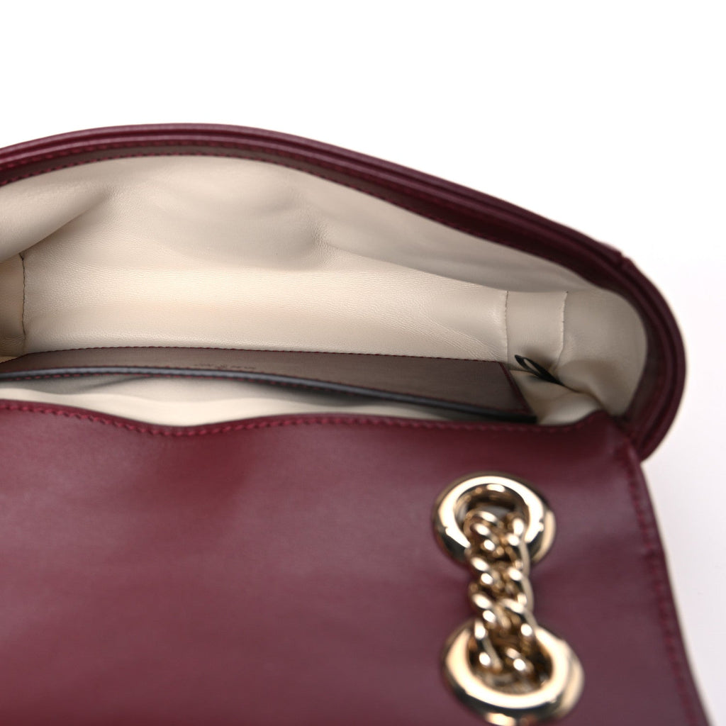 Calfskin Matelasse Mini GG Marmont Shoulder Bag Rosso Ancora