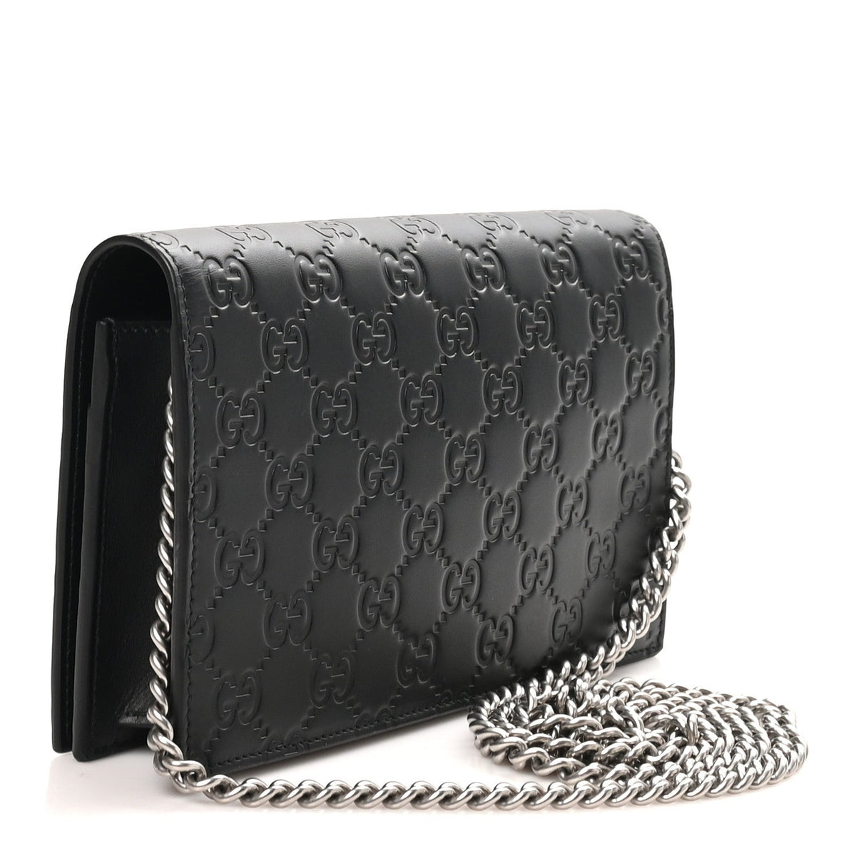 Guccissima Signature Bowy Chain Wallet Black