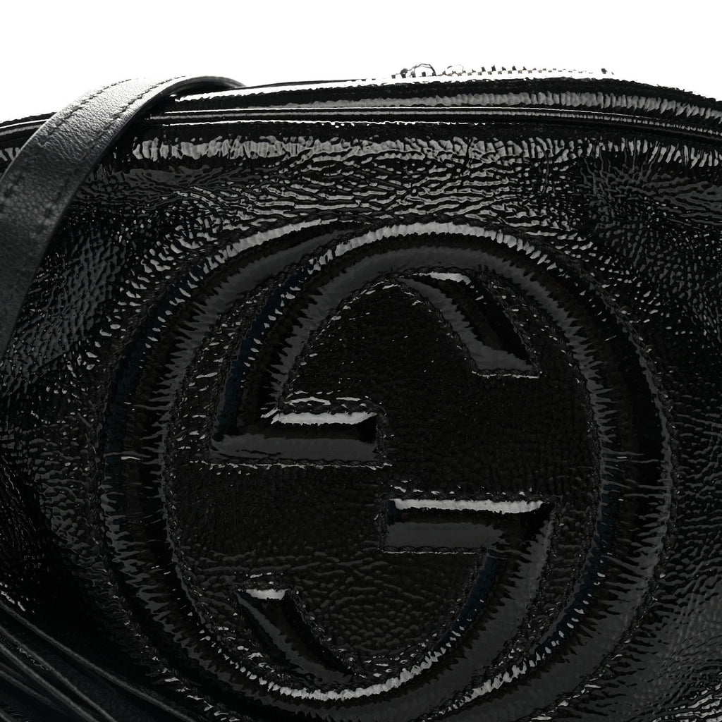 Soft Patent Small Soho Disco Bag Black