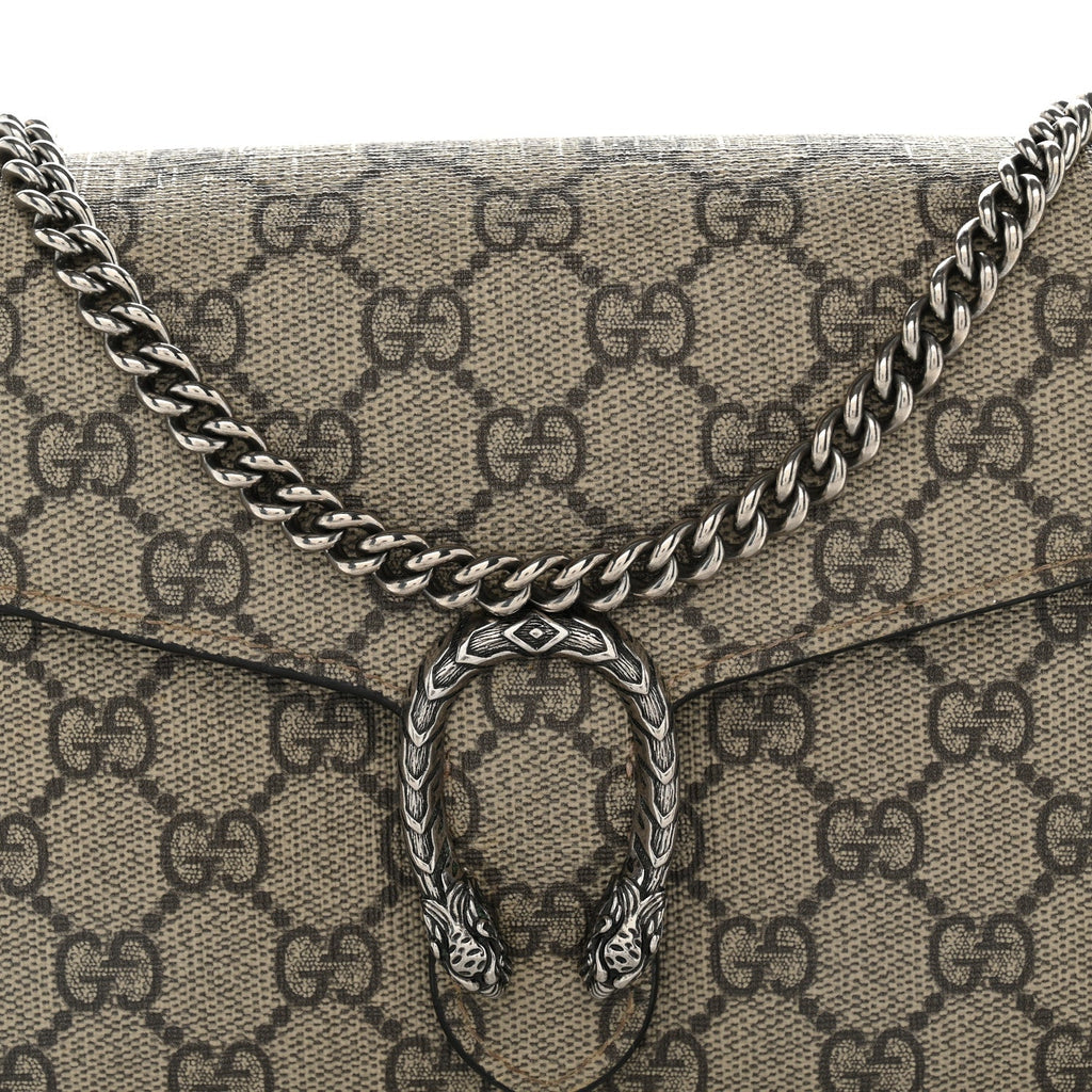GG Supreme Monogram Mini Dionysus Chain Wallet Beige Taupe