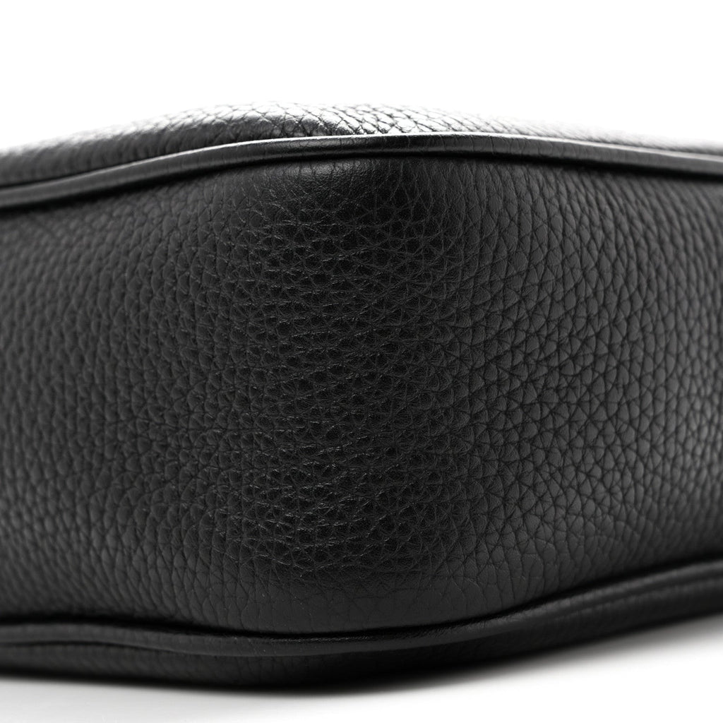 Pebbled Calfskin Small Soho Disco Bag Black