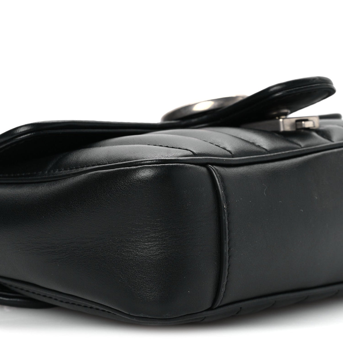 Calfskin Matelasse Aria Mini GG Marmont Shoulder Bag Black