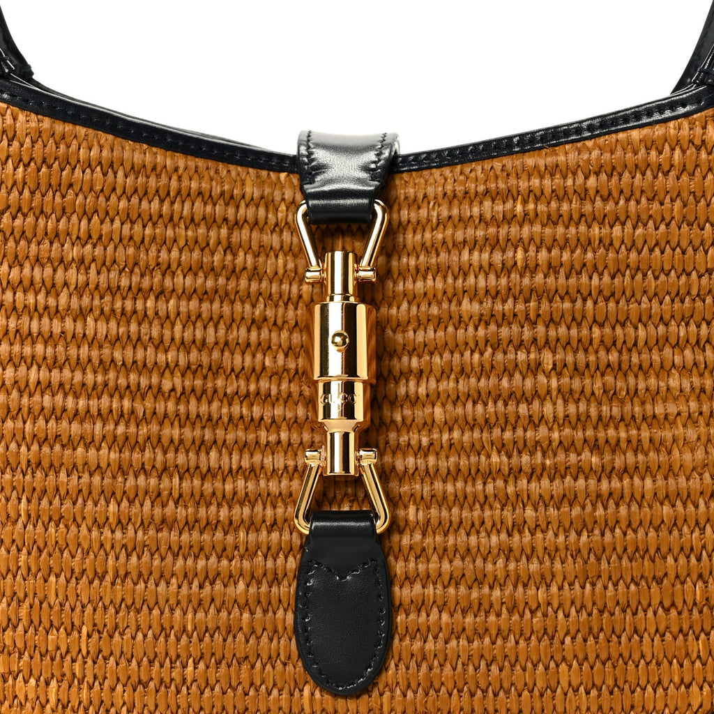 Straw Lux Boarded Dyana Lux Calfskin Small Jackie 1961 Hobo Natural Blue