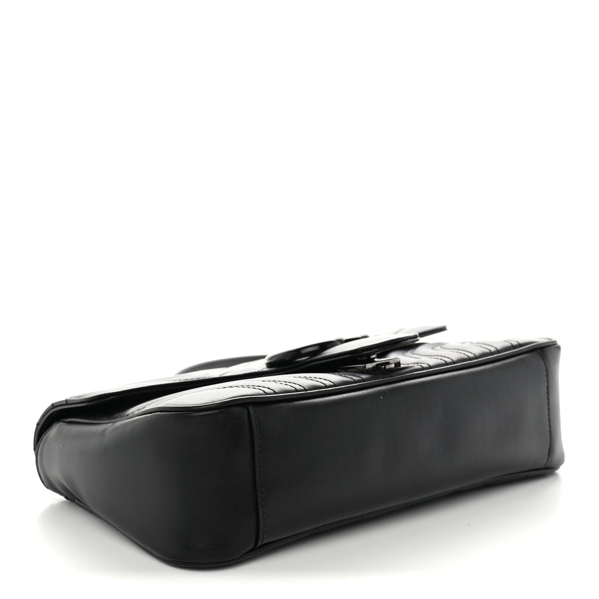 Calfskin Matelasse Monochrome Small GG Marmont Shoulder Bag Black