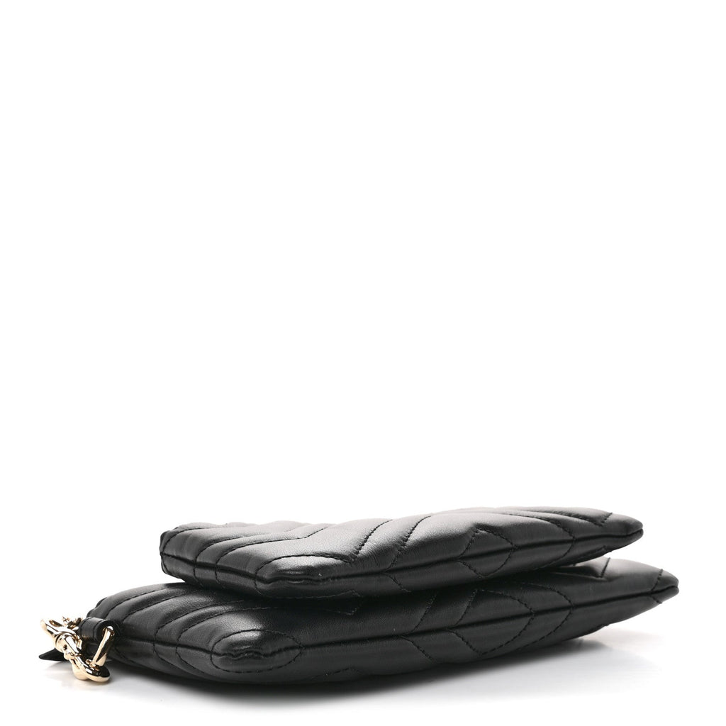 Calfskin Matelasse Small GG Marmont 2.0 Clutch Black
