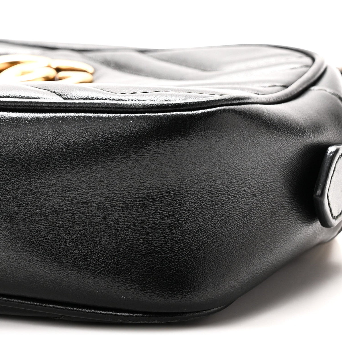 Calfskin Matelasse Mini GG Marmont Chain Shoulder Bag Black