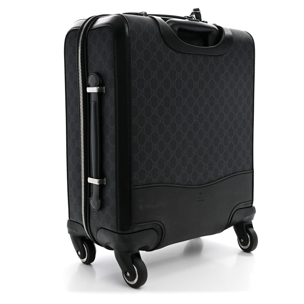 GG Supreme Monogram Azalea Calfskin Retro Interlocking G Small Savoy Cabin Trolley Beige Ebony Brown Sugar