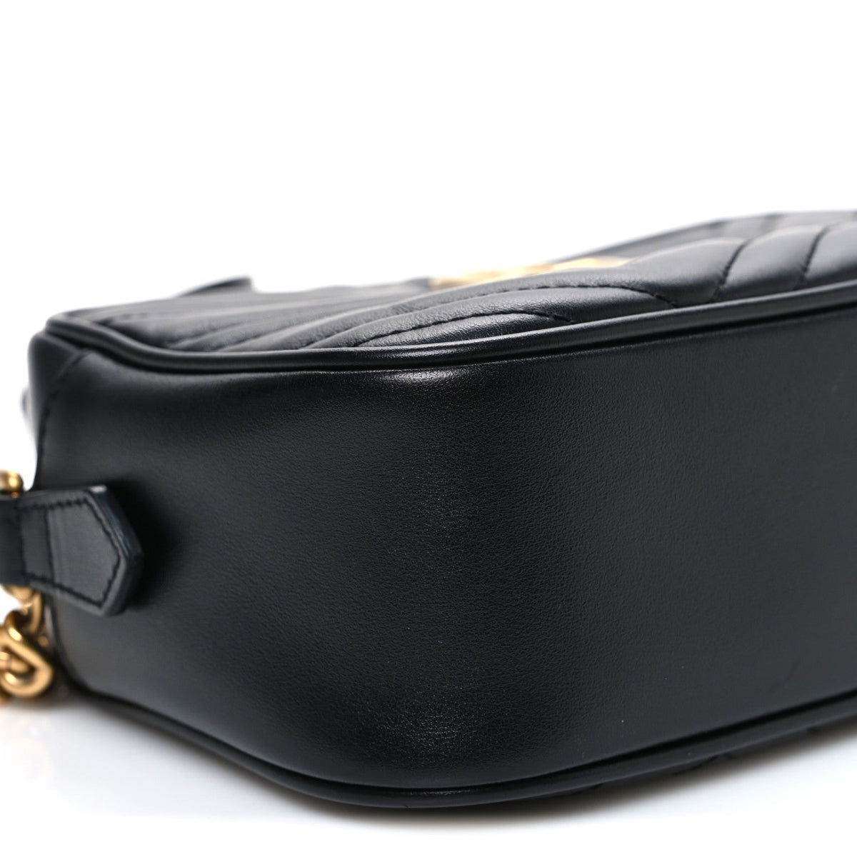 Calfskin Matelasse Small GG Marmont Chain Shoulder Bag Black