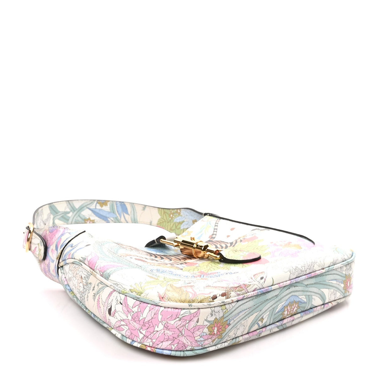 New Shangai Calfskin Tiger Savanah Small Jackie 1961 Hobo Chalky White Multicolor