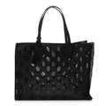Calfskin GG Monogram Diamond Cut Medium Ophidia Tote Bag Black