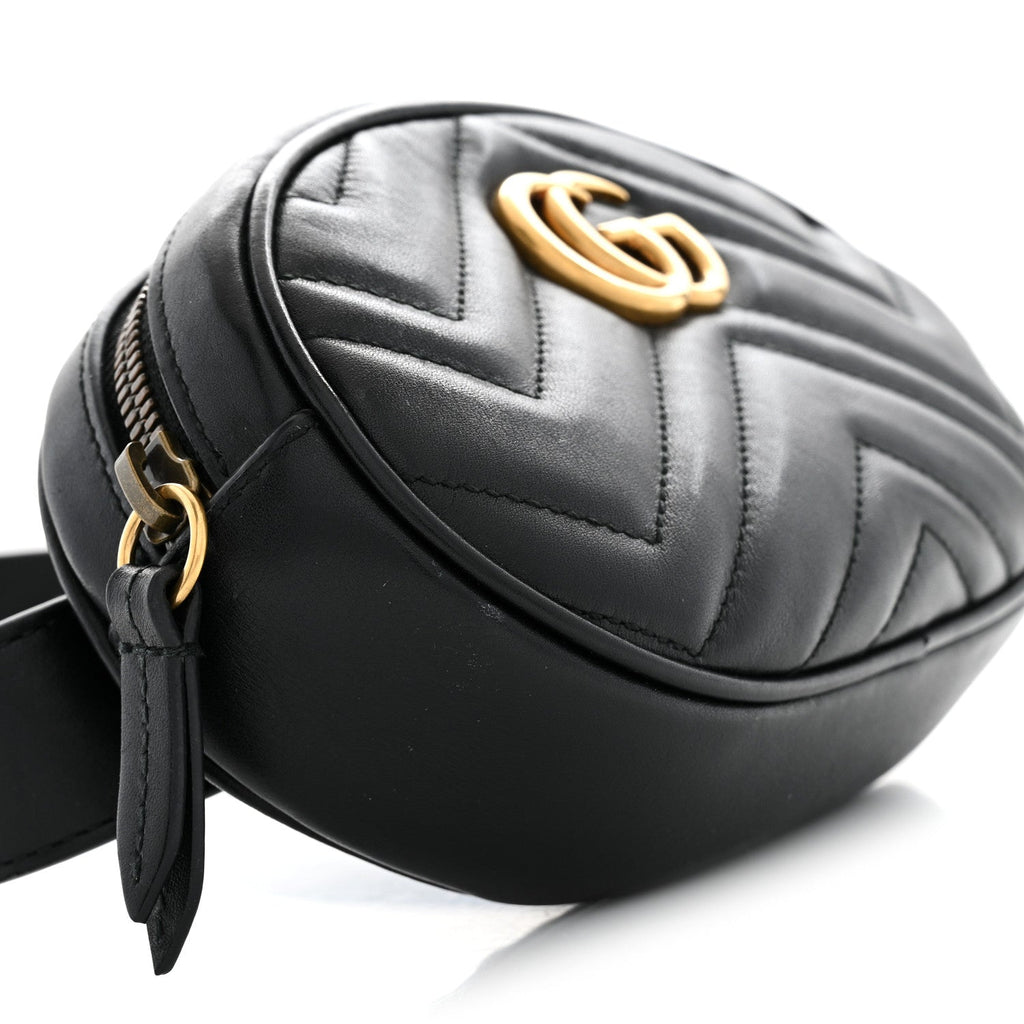 Calfskin Matelasse GG Marmont Belt Bag 85 34 Black