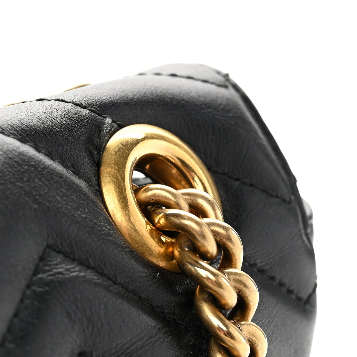 Calfskin Matelasse Small GG Marmont Shoulder Bag Black