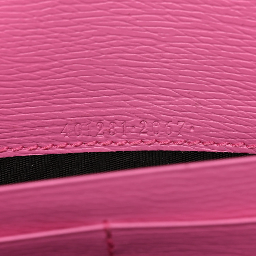 Calfskin Floral Print Mini Dionysus Chain Wallet Ivory Pink
