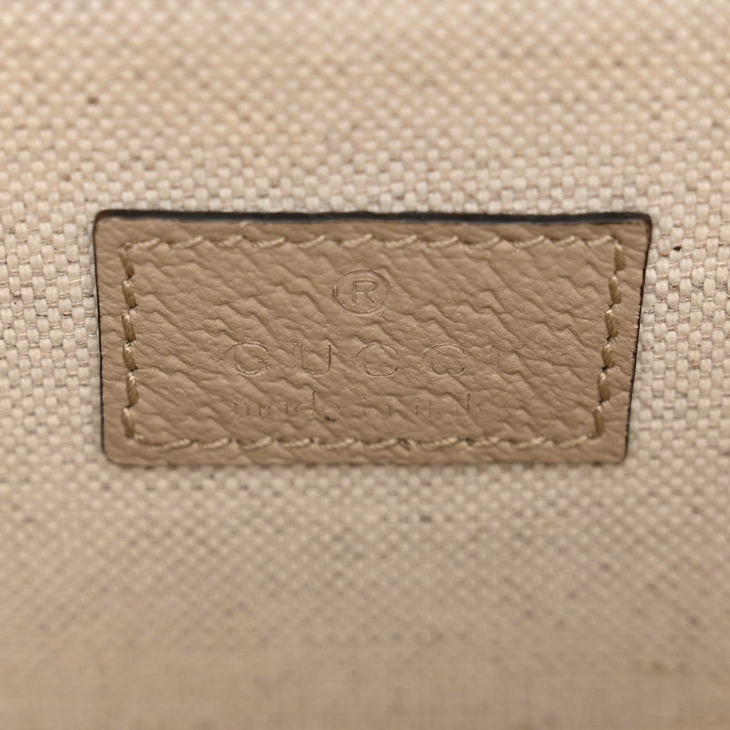GG Supreme Monogram Textured Dollar Calfskin Small Rectangular Dionysus Shoulder Bag Beige Mystic White Oatmeal