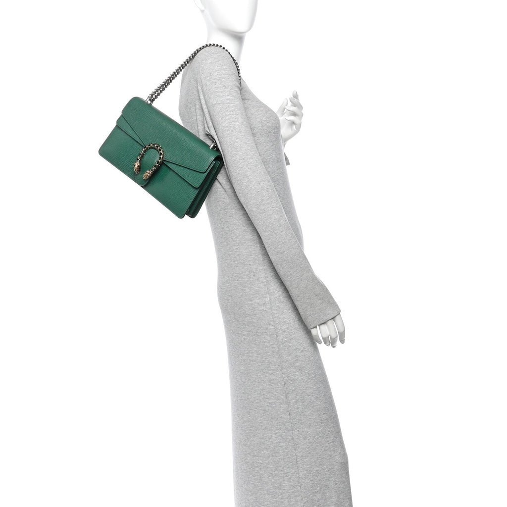 Dollar Calfskin Crystal Small Dionysus Shoulder Bag Emerald