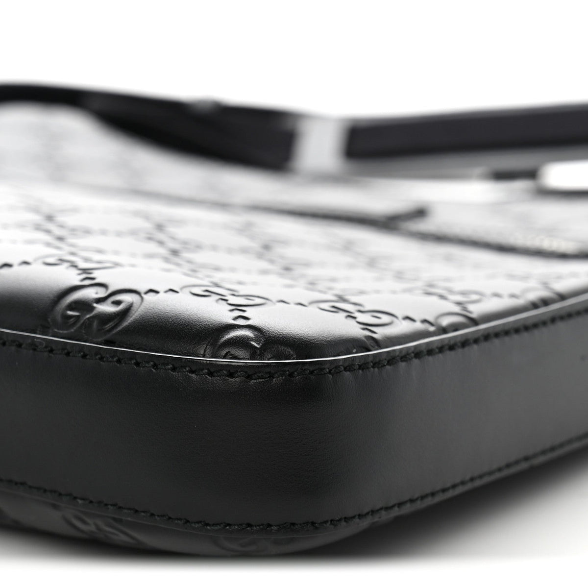 Guccissima Signature Medium Flat Messenger Bag Black