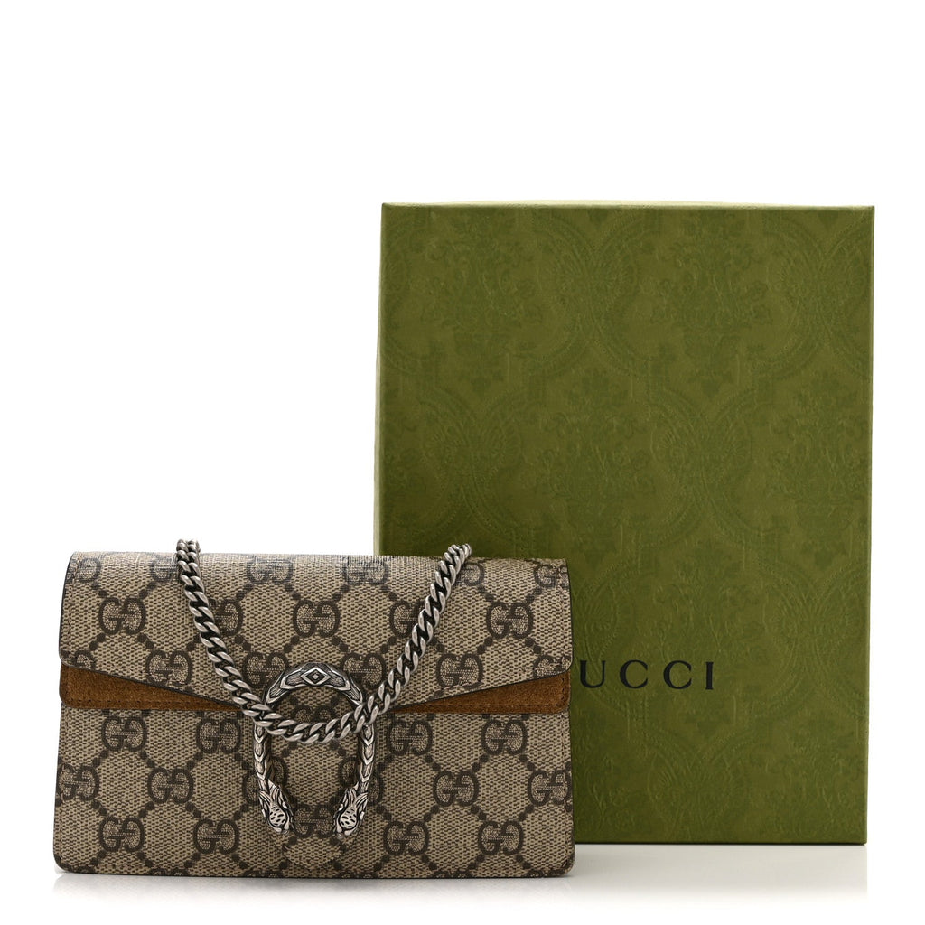 GG Supreme Monogram Super Mini Dionysus Shoulder Bag Taupe