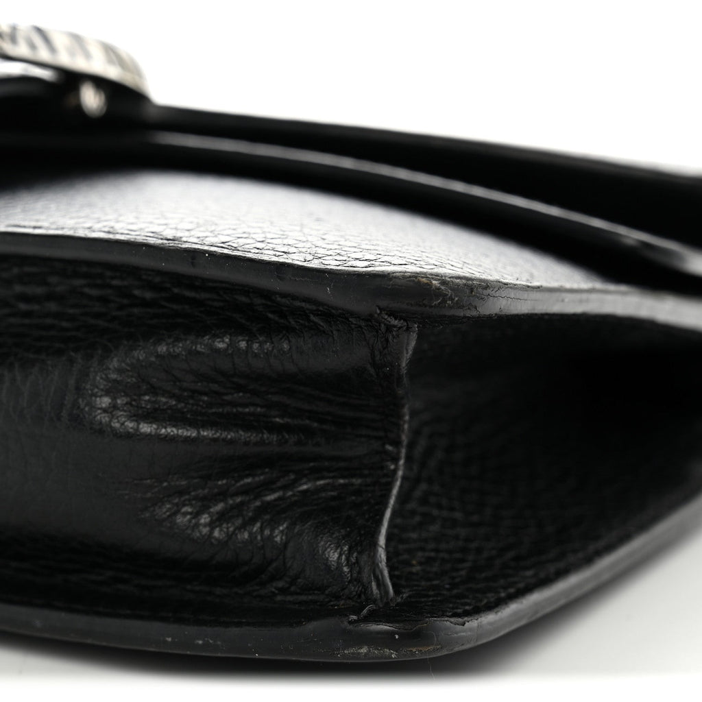 Dollar Calfskin Enamel Small Dionysus Shoulder Bag Black Electric Blue