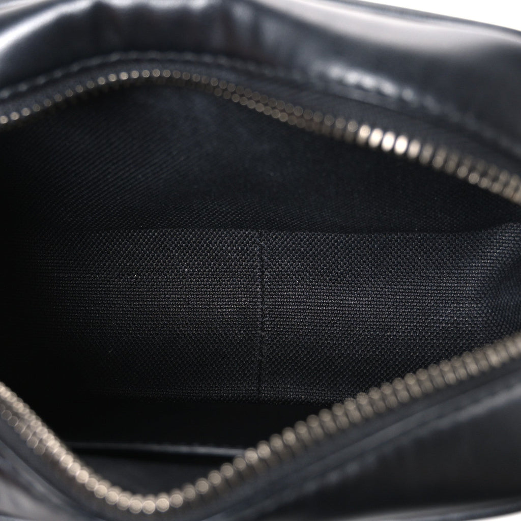 Calfskin Matelasse Monochrome Mini GG Marmont Chain Shoulder Bag Black