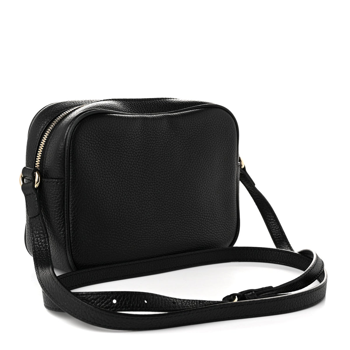 Pebbled Calfskin Small Soho Disco Bag Black