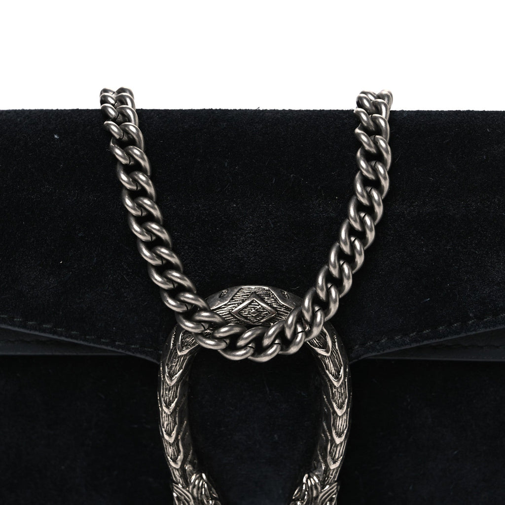Suede Super Mini Dionysus Shoulder Bag Black