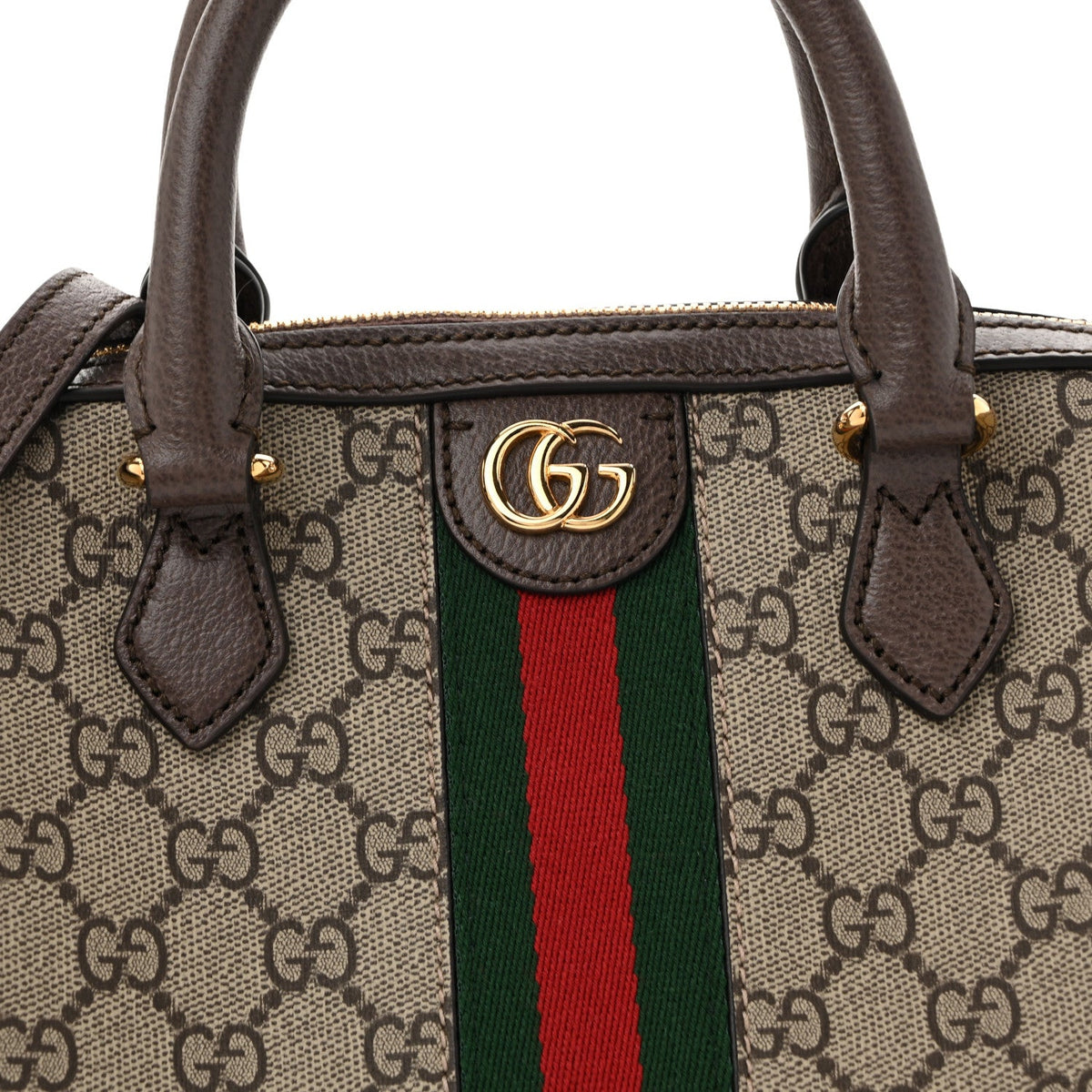 GG Supreme Monogram Web Small Ophidia Top Handle Bag  Beige Ebony