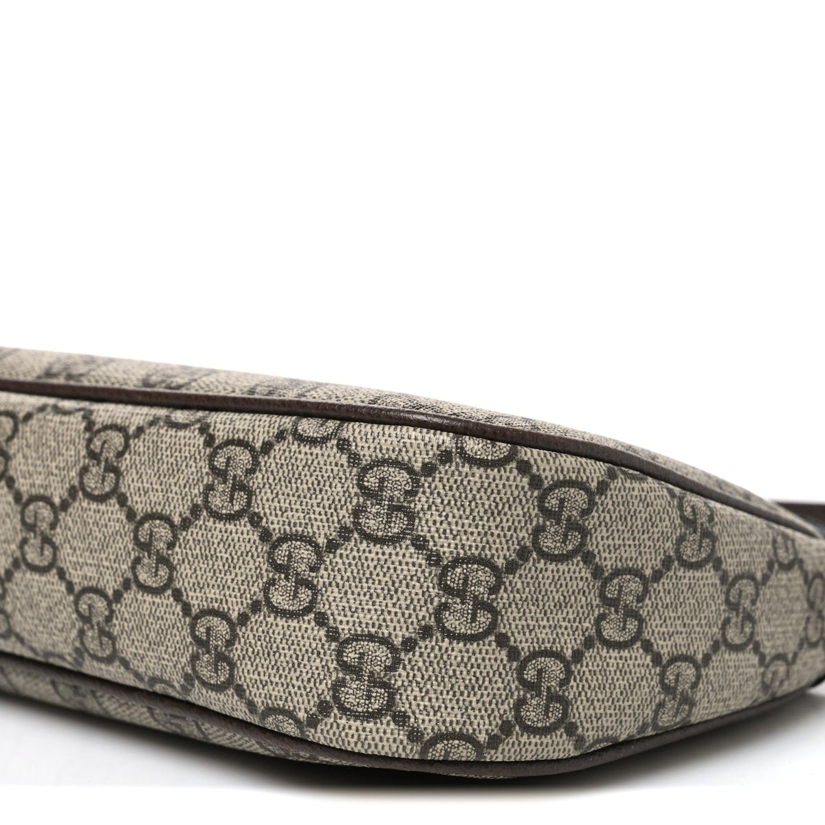 GG Supreme Monogram Textured Dollar Calfskin Small Ophidia Hobo Beige Ebony New Acero