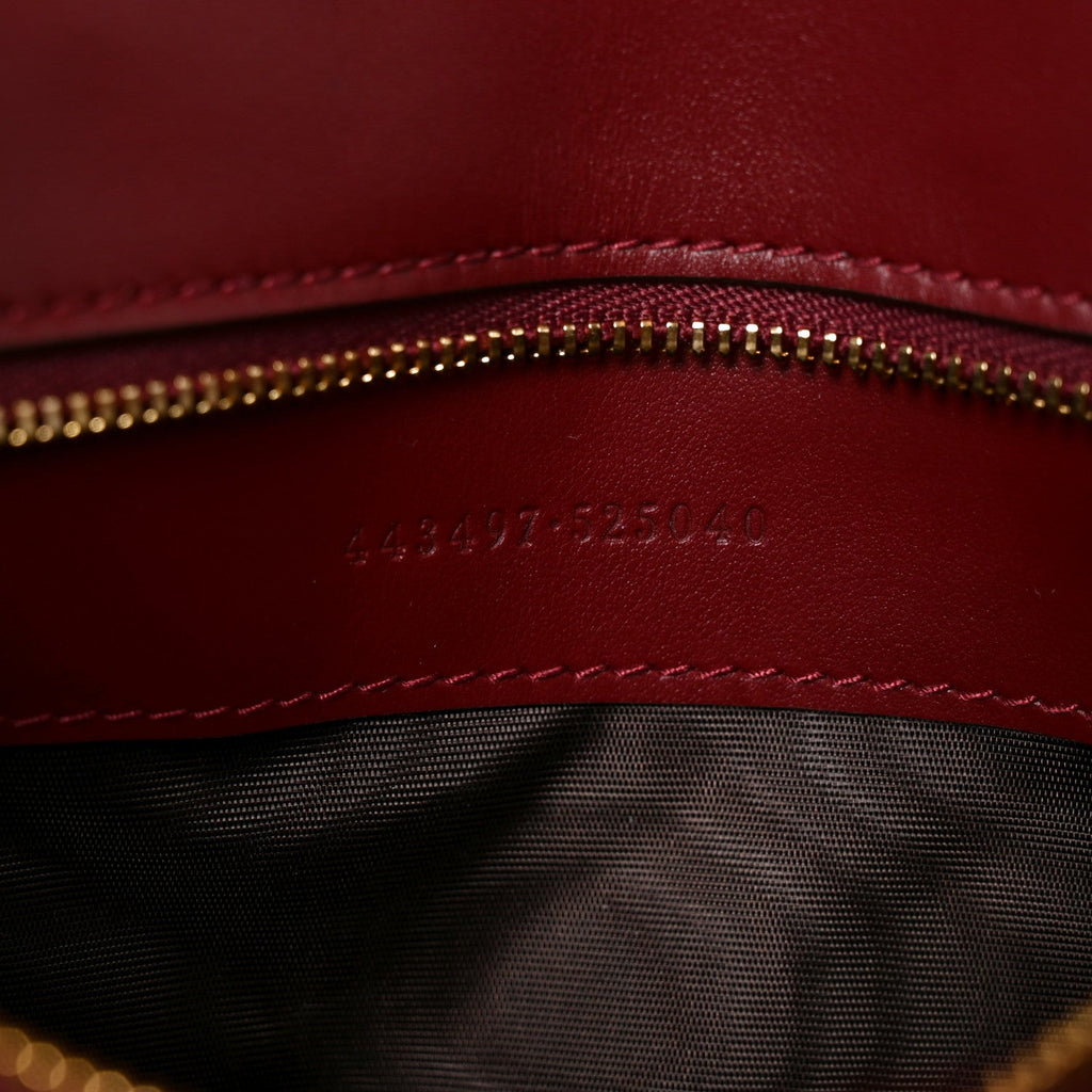 Calfskin Matelasse Small GG Marmont Shoulder Bag Rosso Ancora Red