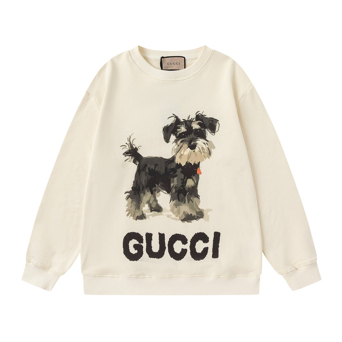 GUCCI Beige Cotton Jersey Sweatshirt New & Authentic