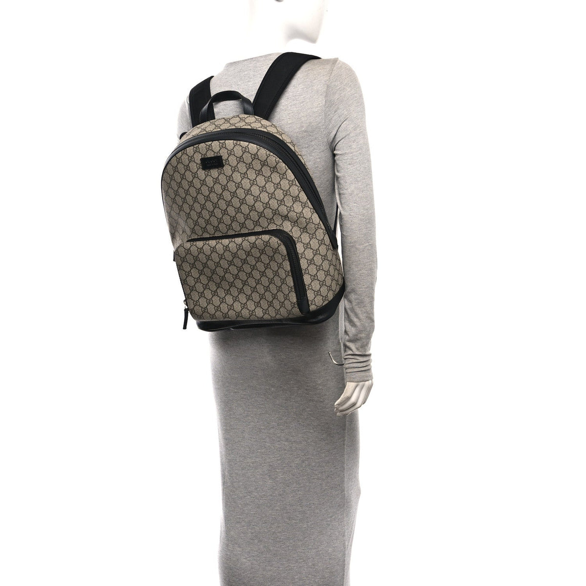 GG Supreme Monogram Medium Backpack Black