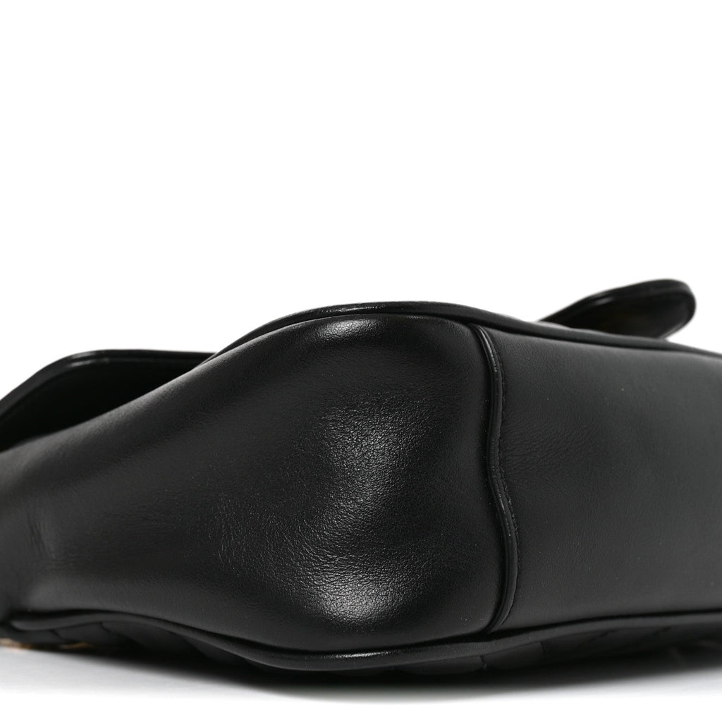 Calfskin Matelasse Small GG Marmont Shoulder Bag Black