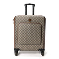 GG Supreme Monogram Azalea Calfskin Retro Interlocking G Small Savoy Cabin Trolley Beige Ebony Brown Sugar